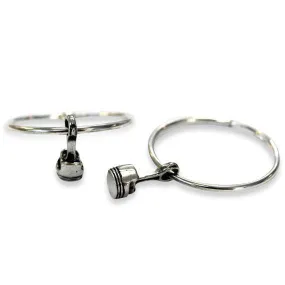 Piston And Rod Hoop Earrings