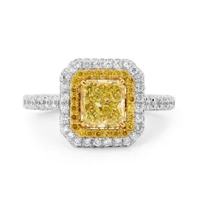 Platinum and 18ct yellow gold yellow and white diamond ring