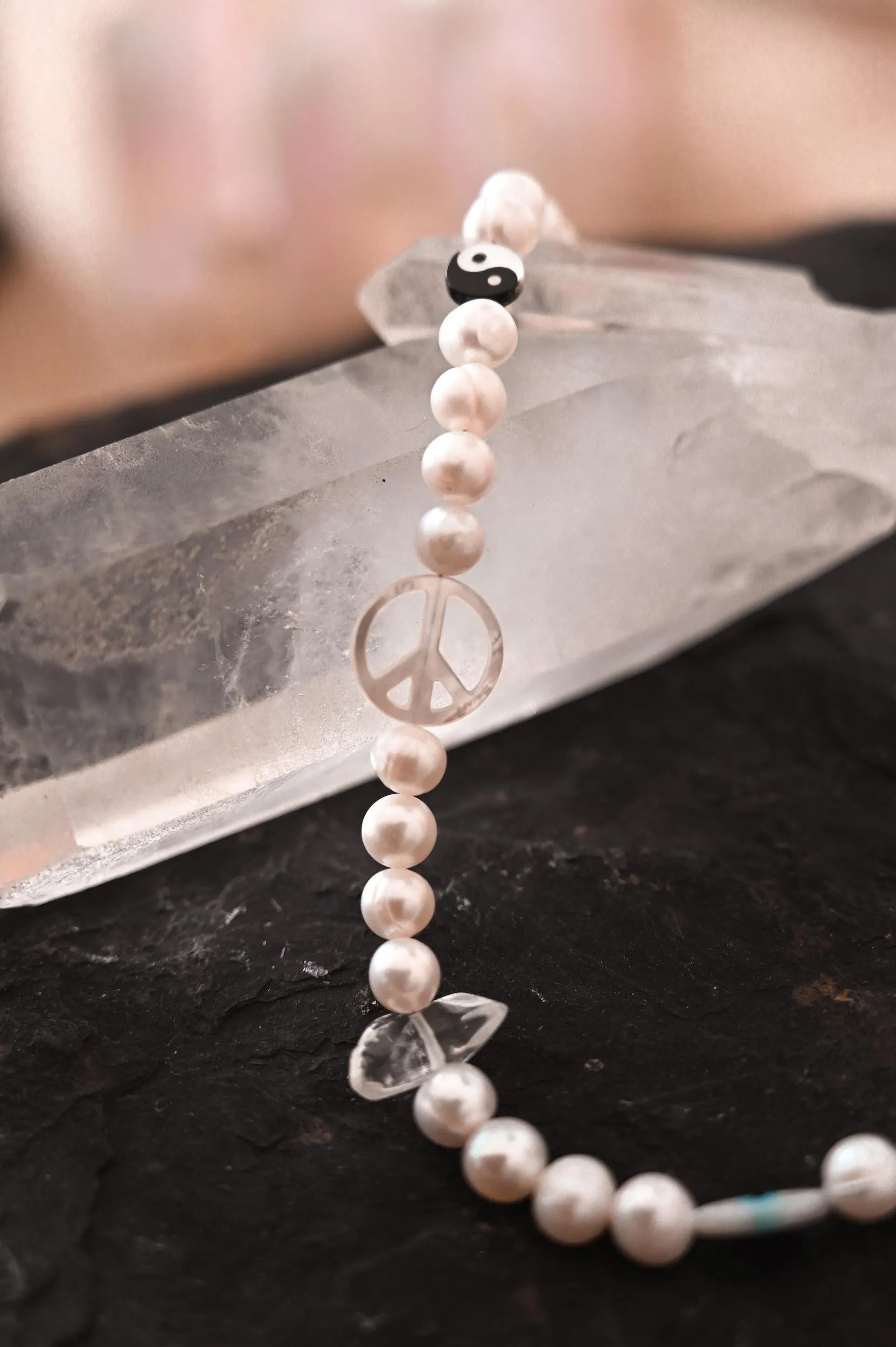 Protect Your Peace Pearl Necklace