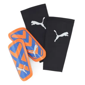 PUMA Ultra Light Sleeve Shin Guards Orange/Blue