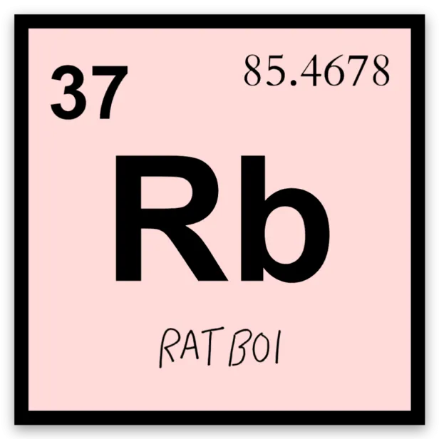 RAT BOI PERIODIC TABLE STICKER IN PETAL