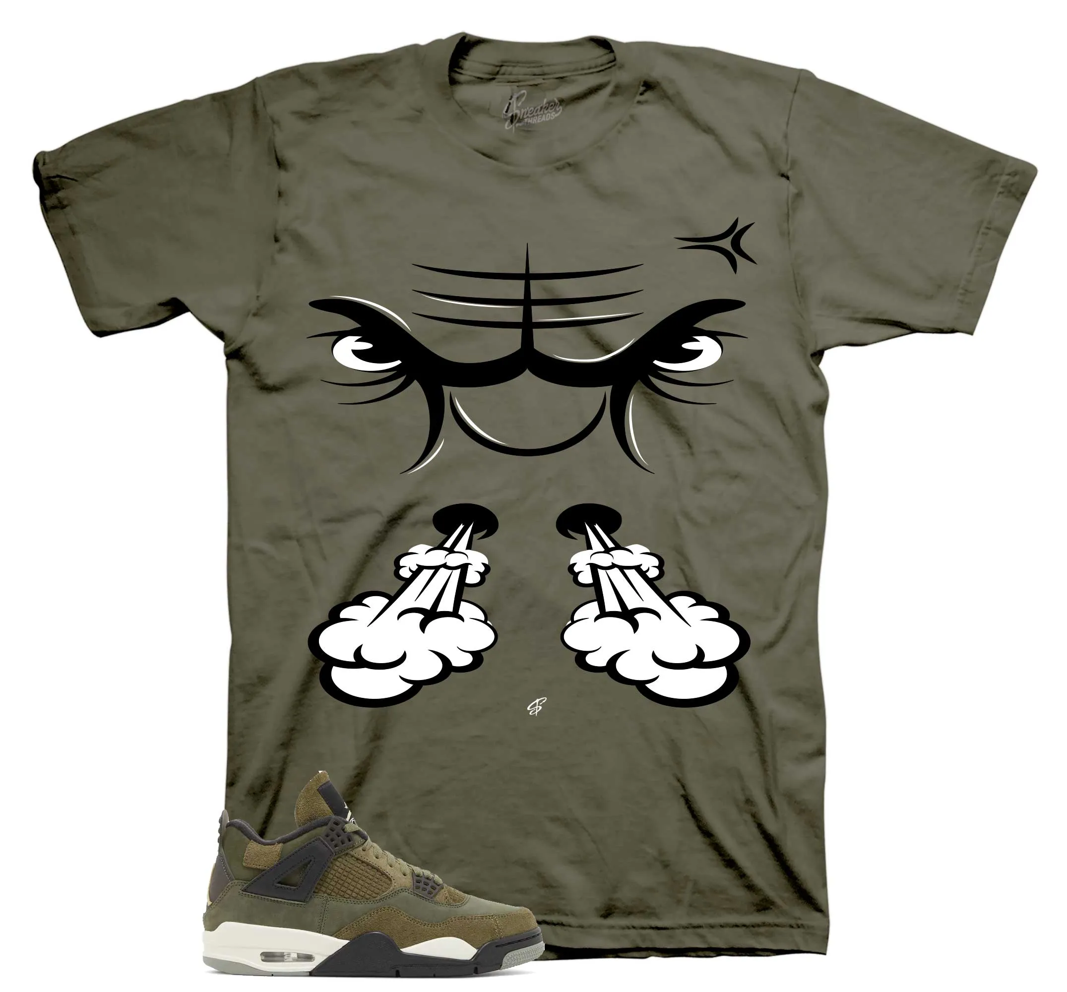 Retro 4 Craft Olive Raging Face Shirt