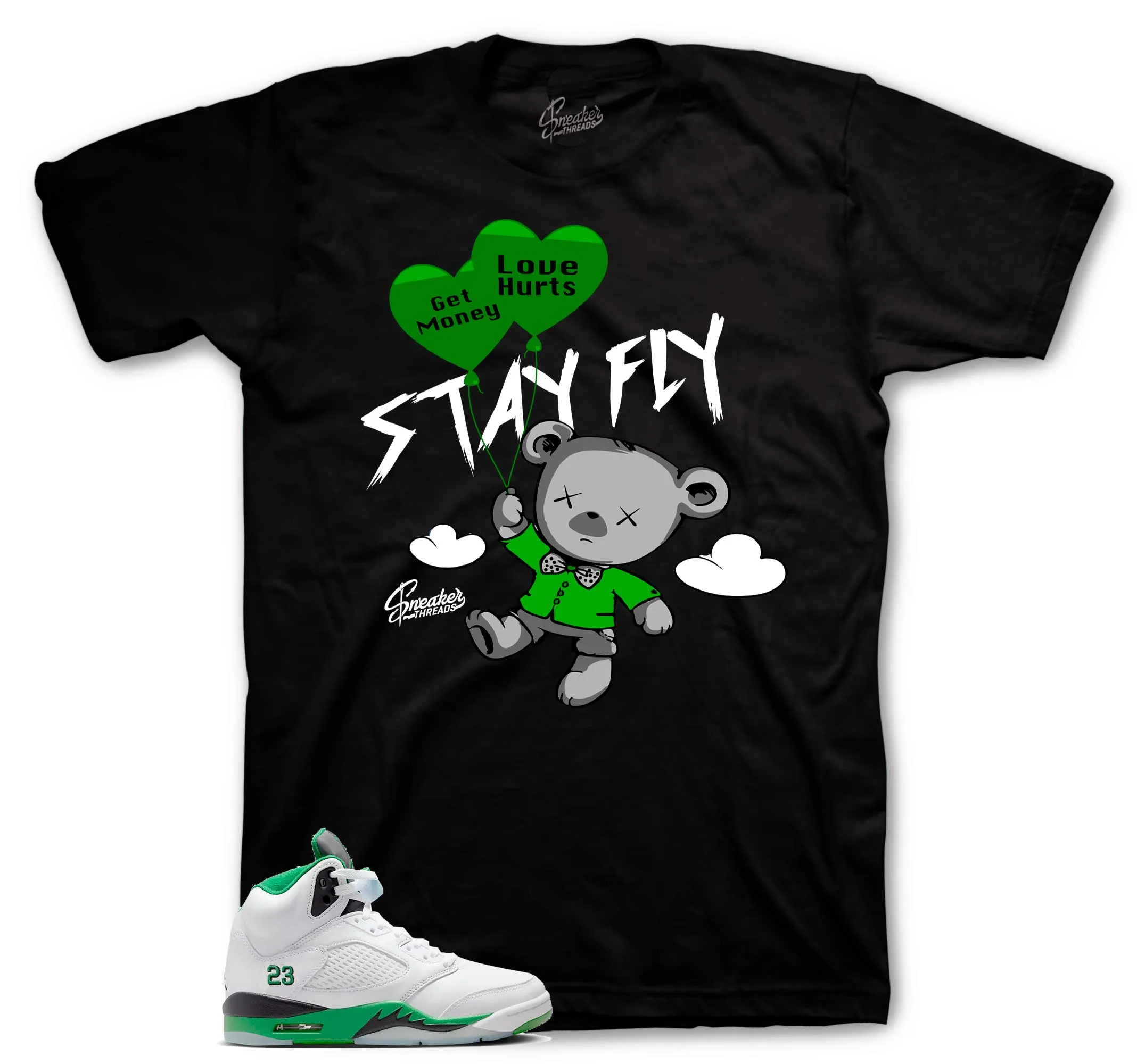 Retro 5 Lucky Green Money Over Love Shirt