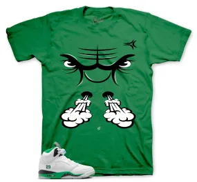 Retro 5 Lucky Green Raging Face Shirt