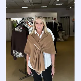 Reversible Italian Wrap-Camel/Oatmeal