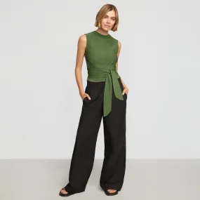 Rumi Cropped Sleeveless Wrap Top