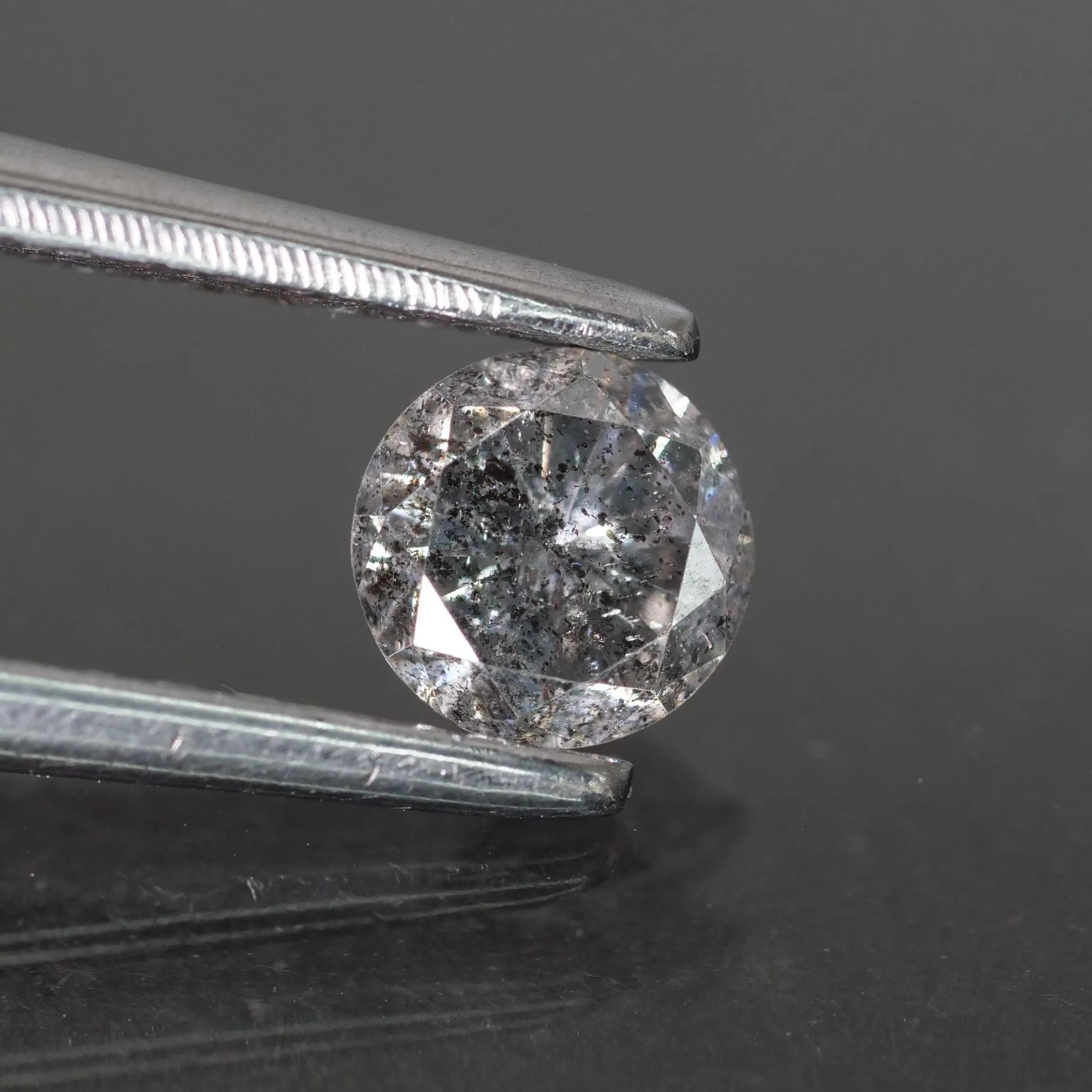 Salt & Pepper diamond | natural, round cut 4mm, 0.25ct