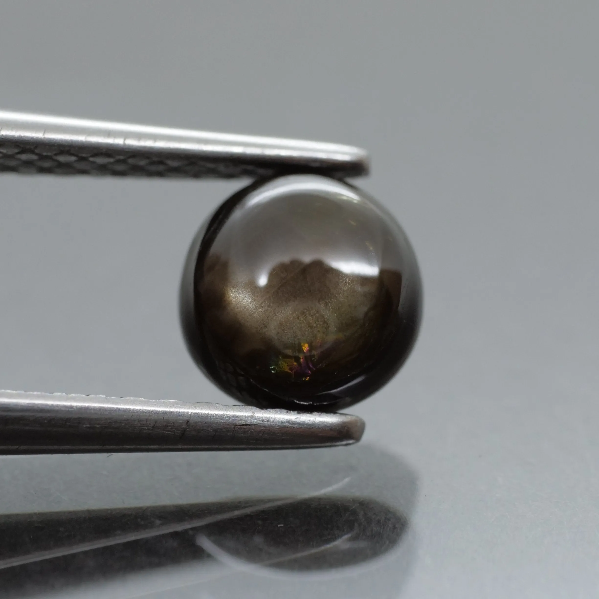 Sapphire | black, star effect, round cut 5.5mm, 0.75 ct