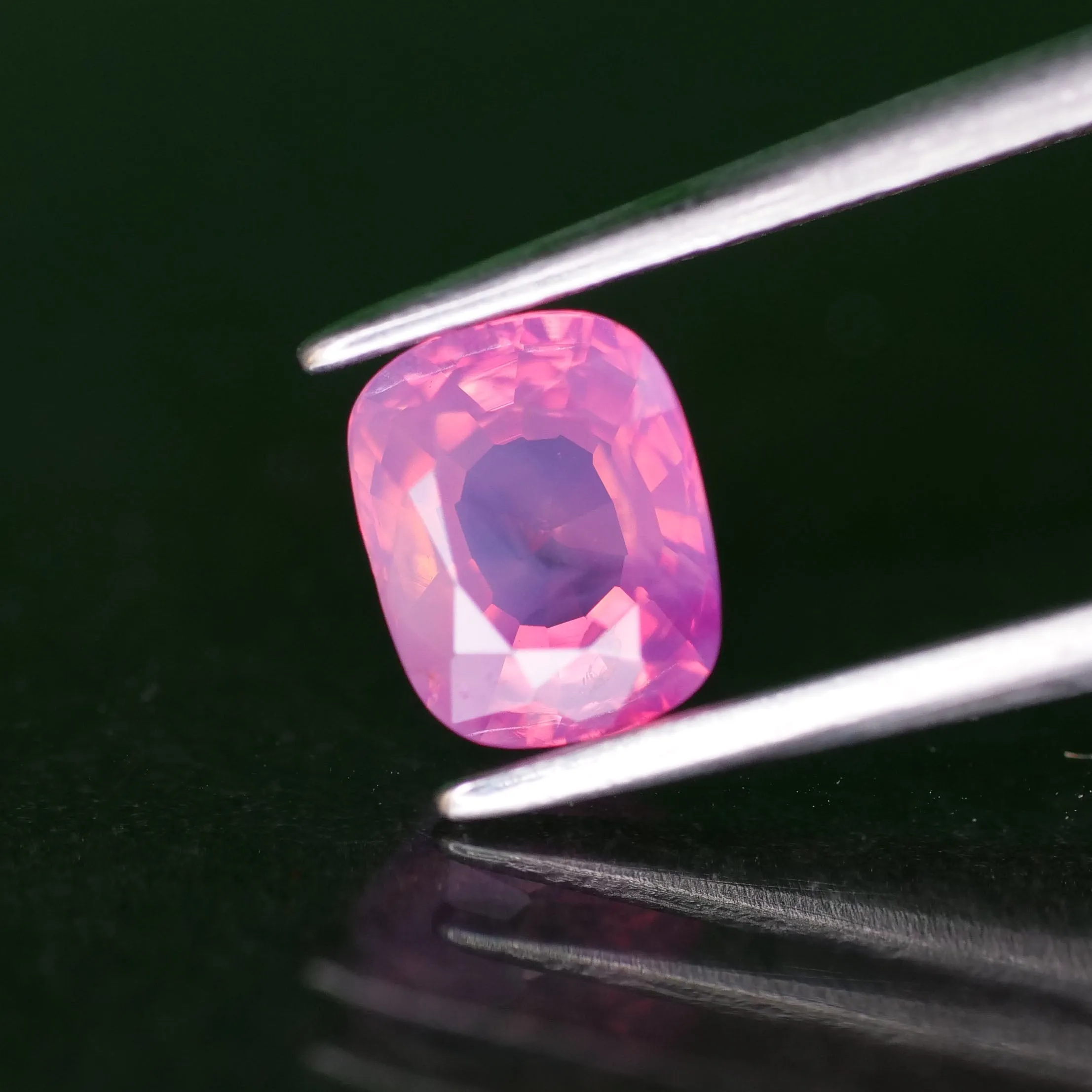 Sapphire opalescent | natural purplish pink, cushion cut *6x5mm, VS *0.93ct