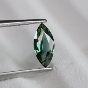 Sapphire teal | natural, greenish blue color, marquise cut 8x4 mm, 0.56 ct, Australia