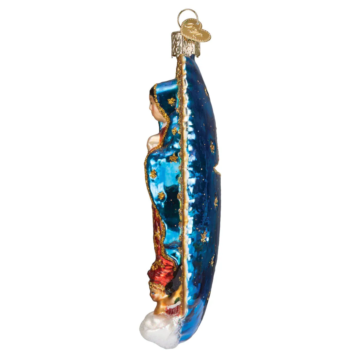 Serene Virgin of Guadalupe Glass Ornament