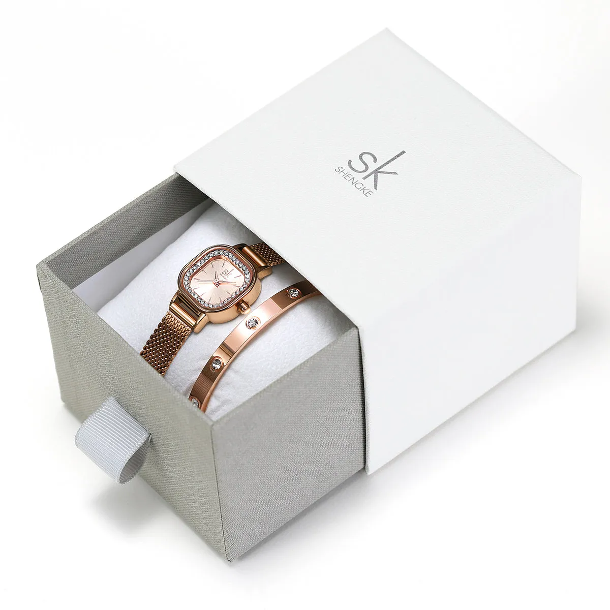 SK Watch and Bracelet Set For Lady