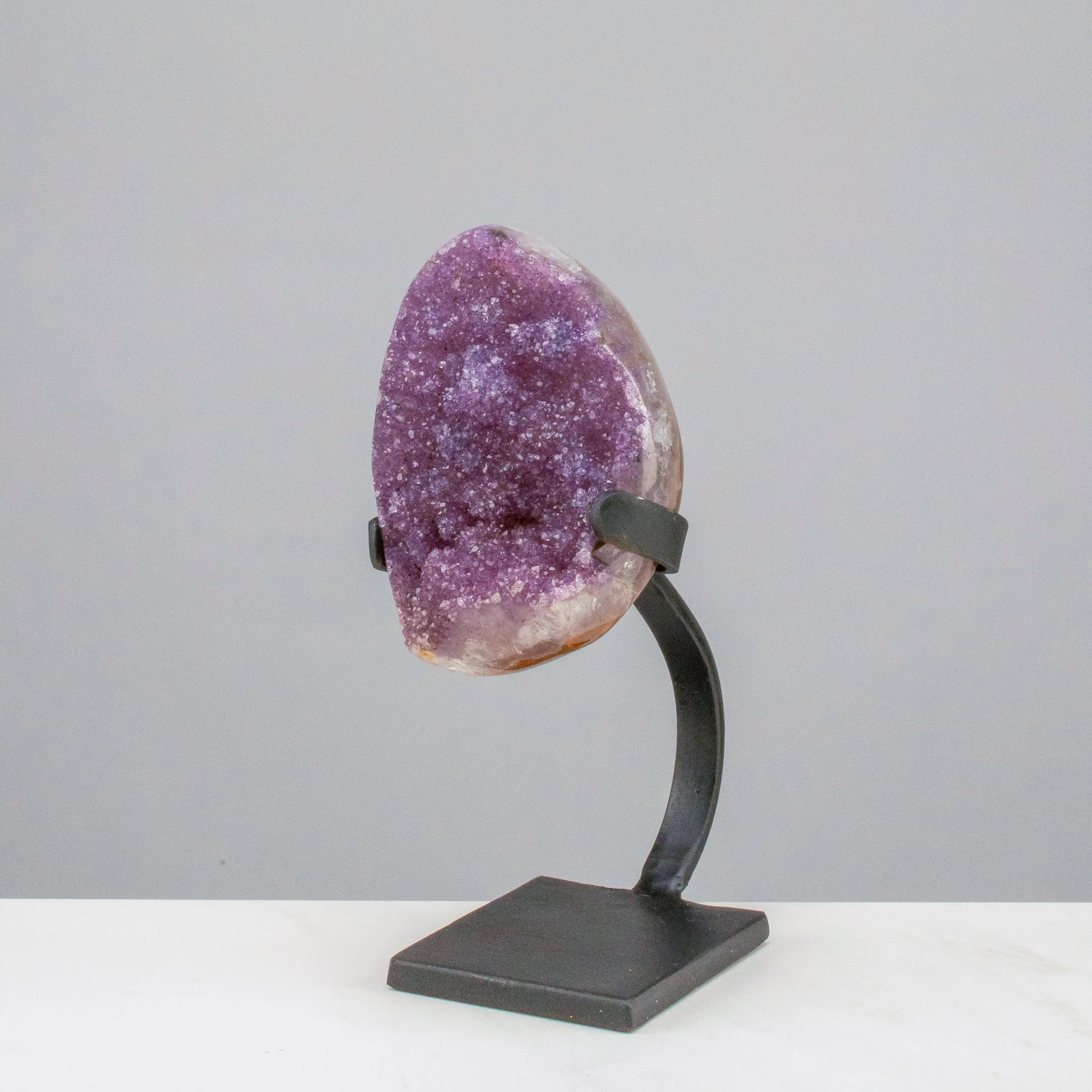 Small Uruguayan Amethyst Geode on Custom Stand - 8/ 2.5 lbs  - B Grade