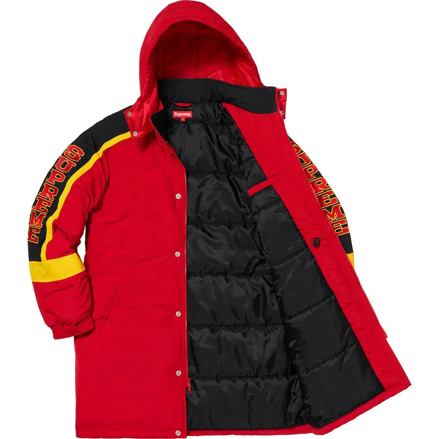 SUPREME SLEEVE LOG SIDELINE PARKA-RED