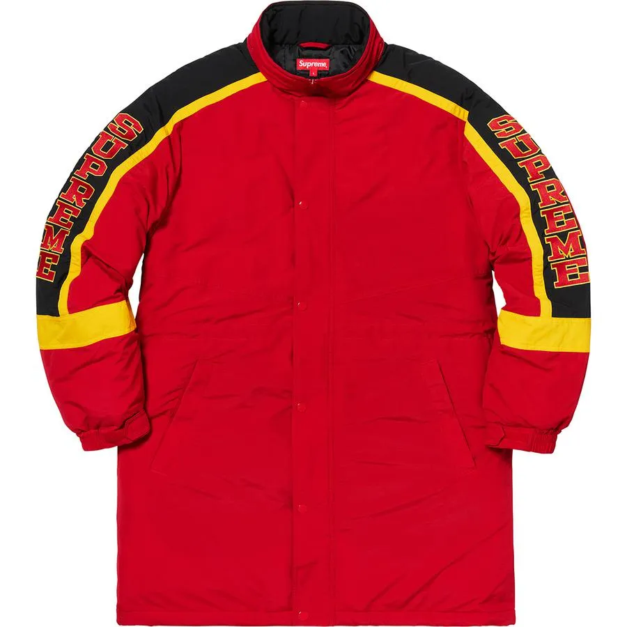 SUPREME SLEEVE LOG SIDELINE PARKA-RED