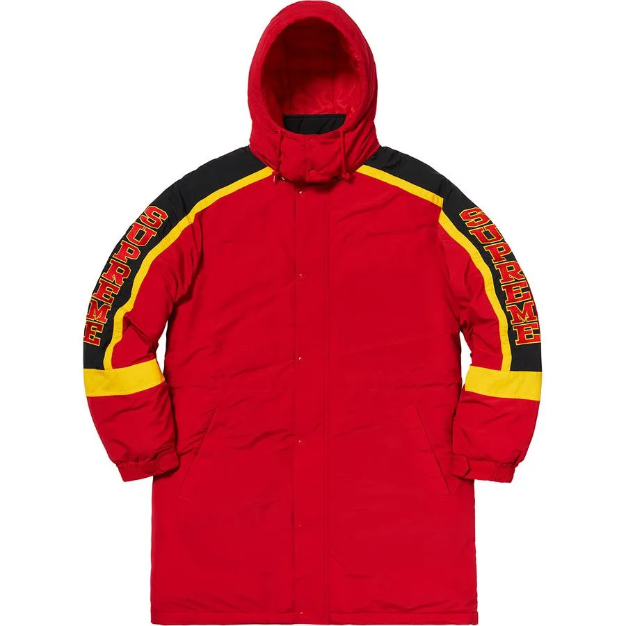 SUPREME SLEEVE LOG SIDELINE PARKA-RED