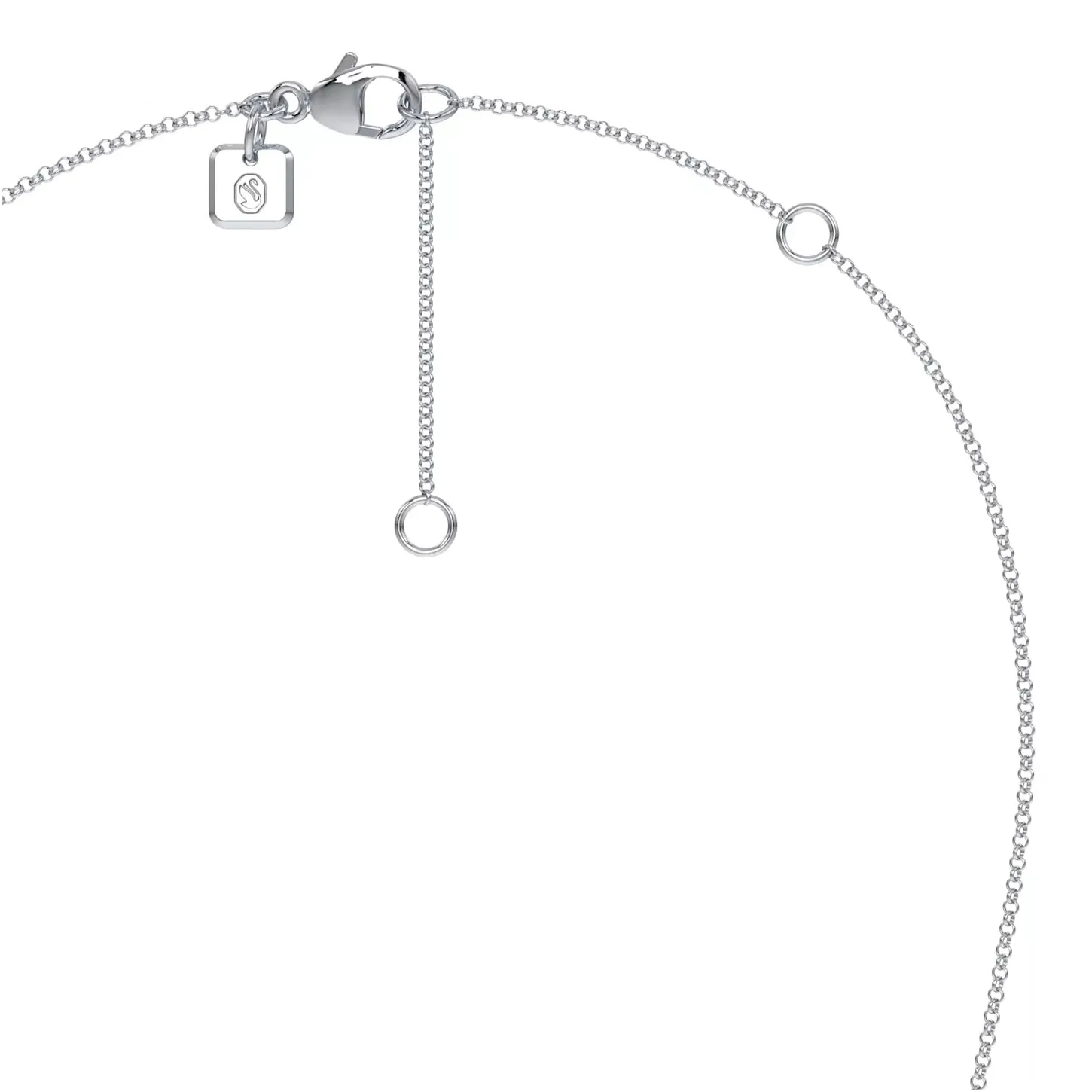 Swarovski Diamond Essentials Cushion Halo Pendant Necklace Sterling Silver