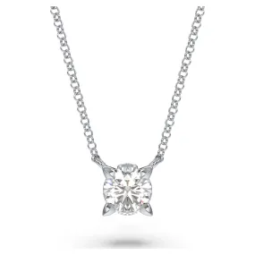 Swarovski Diamond Eternity Round Solitaire Pendant Necklace 14K White Gold .50cts