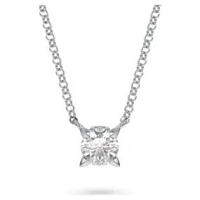 Swarovski Diamond Eternity Round Solitaire Pendant Necklace 14K White Gold