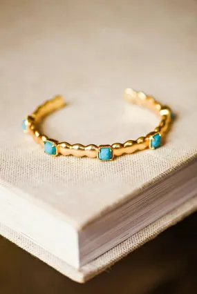 Tatum James Turquoise Sydney Square Stone Cuff