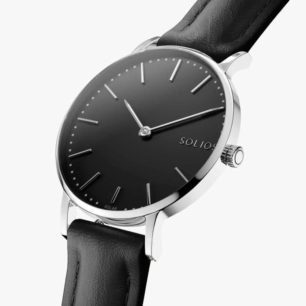 The Solar Classic | Black Dial - Silver Case