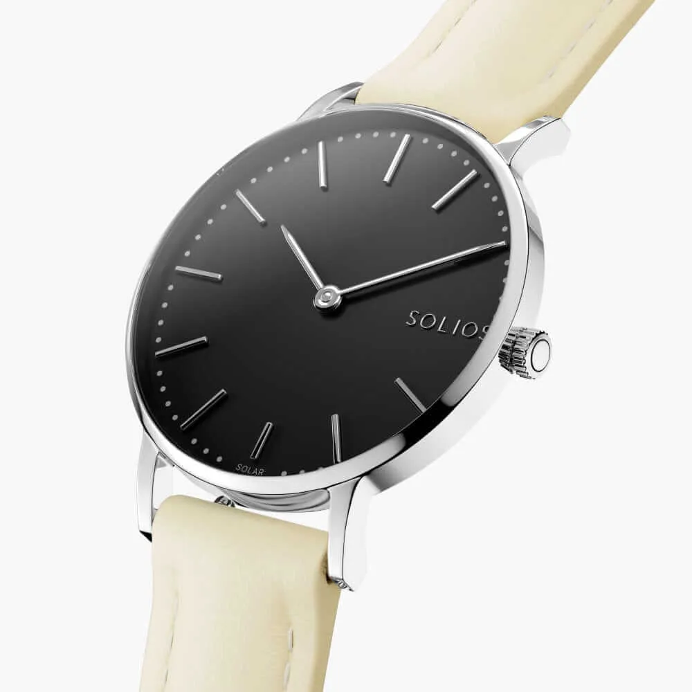 The Solar Classic | Black Dial - Silver Case