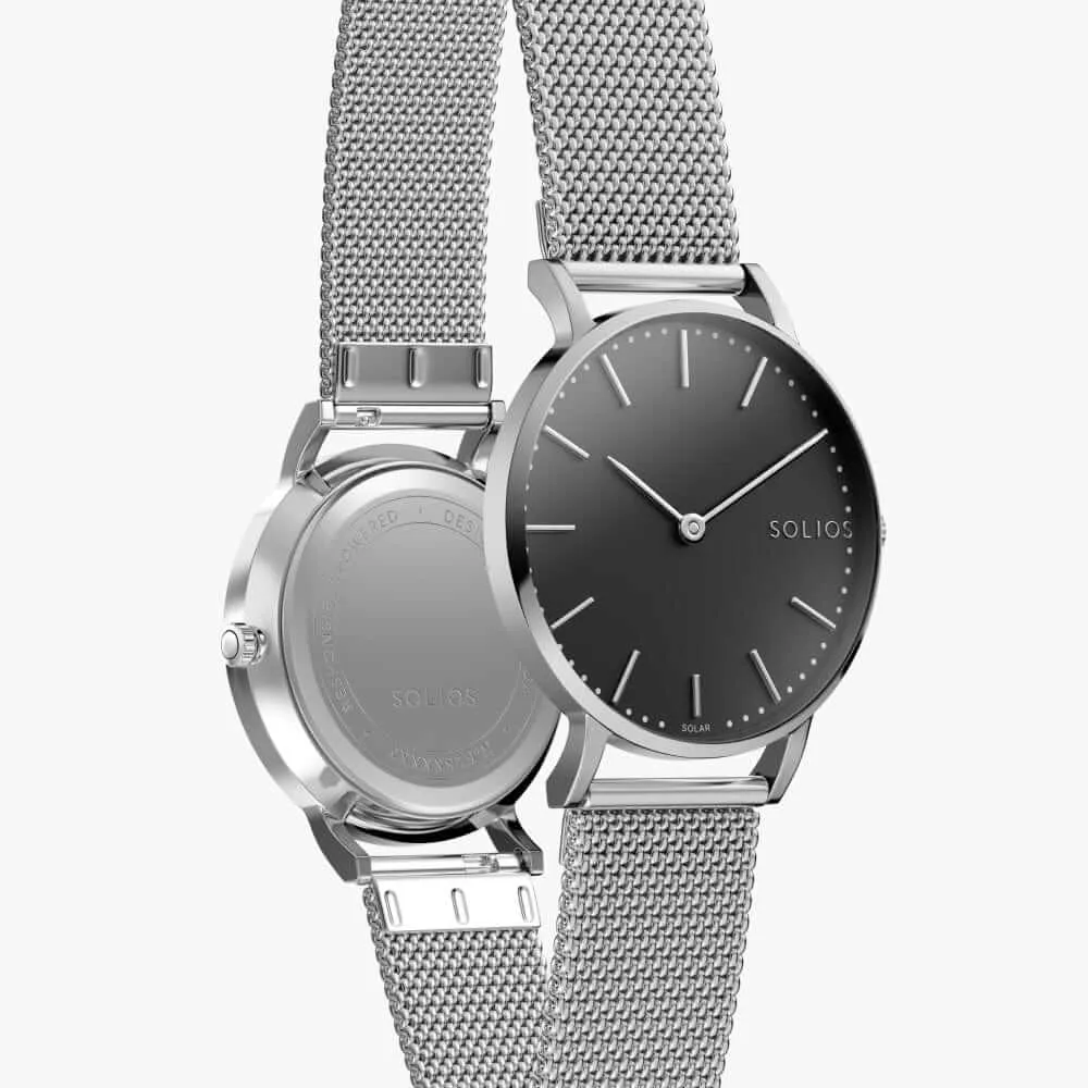 The Solar Classic | Black Dial - Silver Case