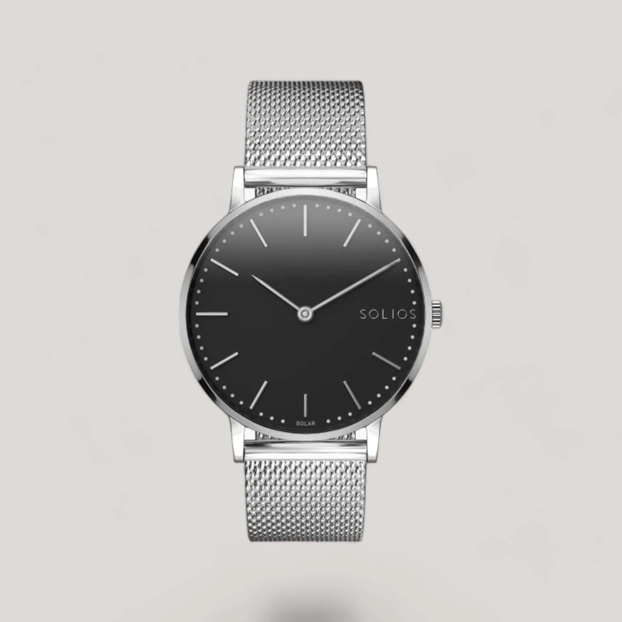 The Solar Classic | Black Dial - Silver Case