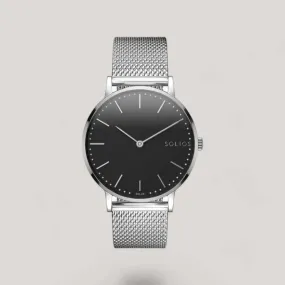 The Solar Classic | Black Dial - Silver Case