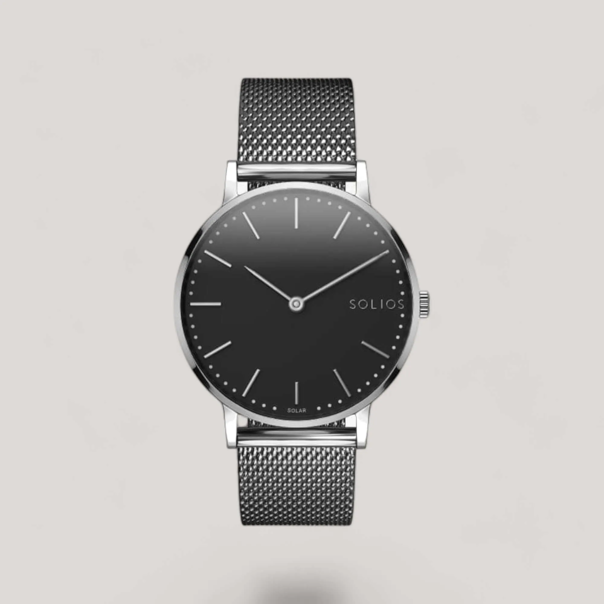 The Solar Classic | Black Dial - Silver Case