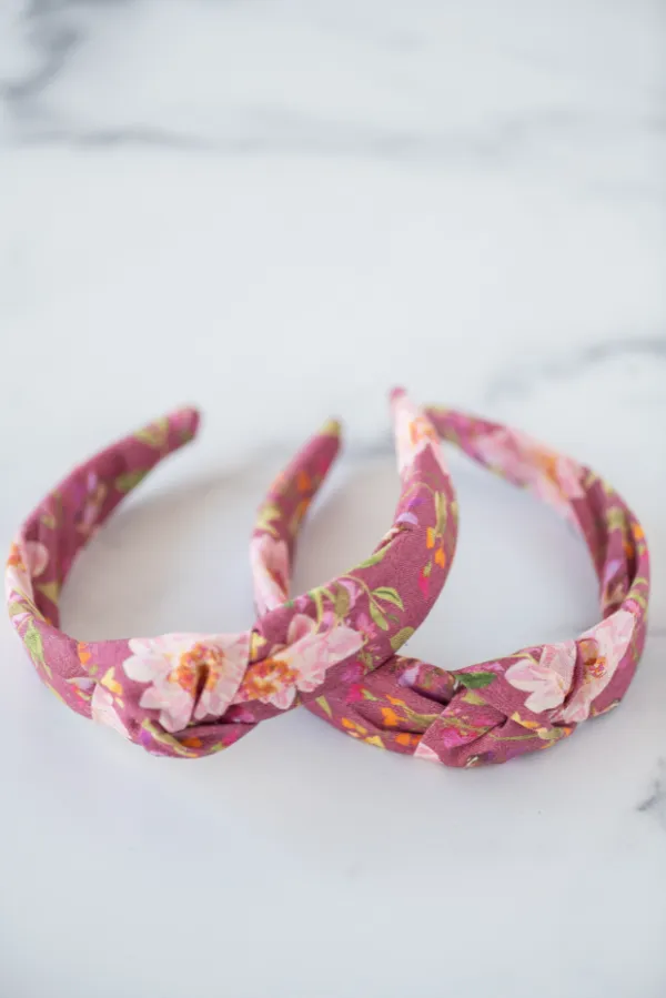 The Tiny Tassel Headband in Vintage Floral