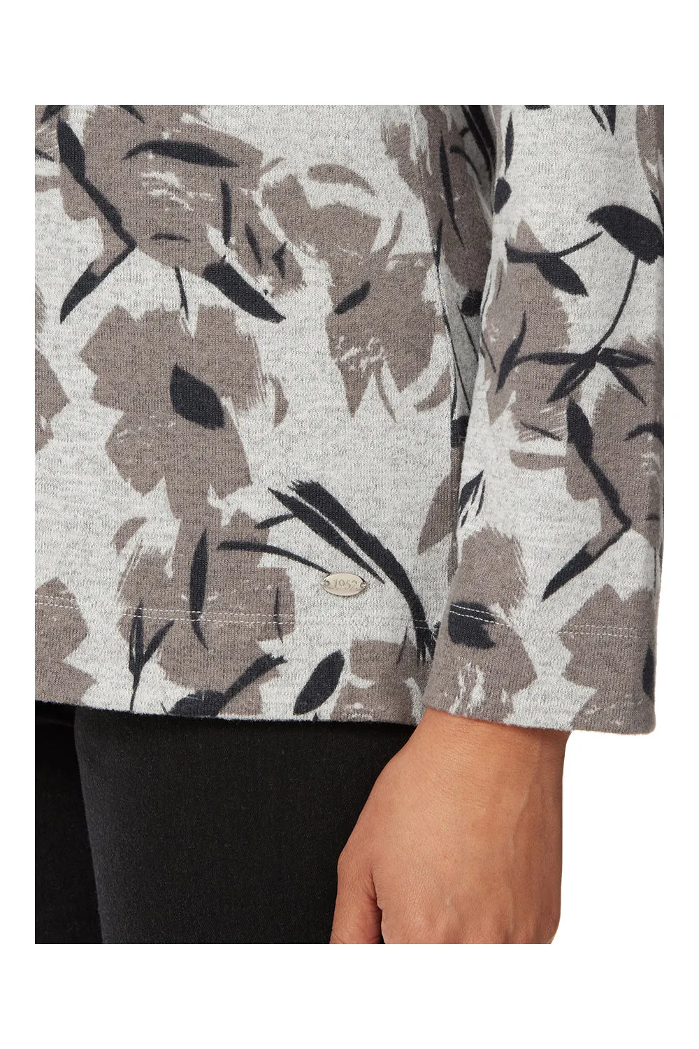 Tonal Floral Crew Neck Top