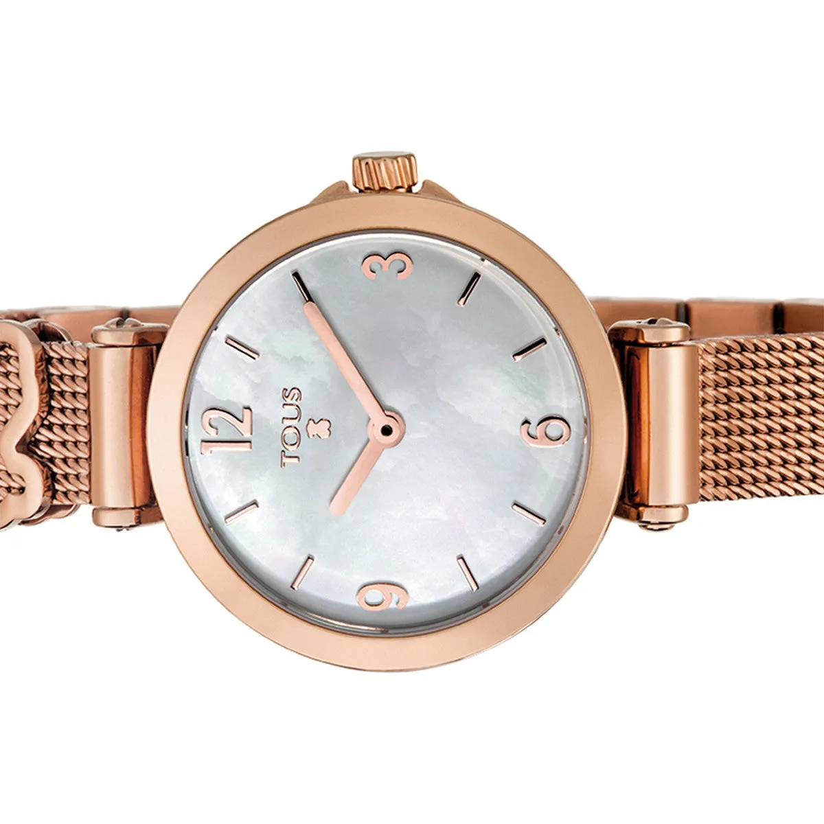 Tous Pink IP Steel Icon Charms Watch with Mother-of-pearl 700350160