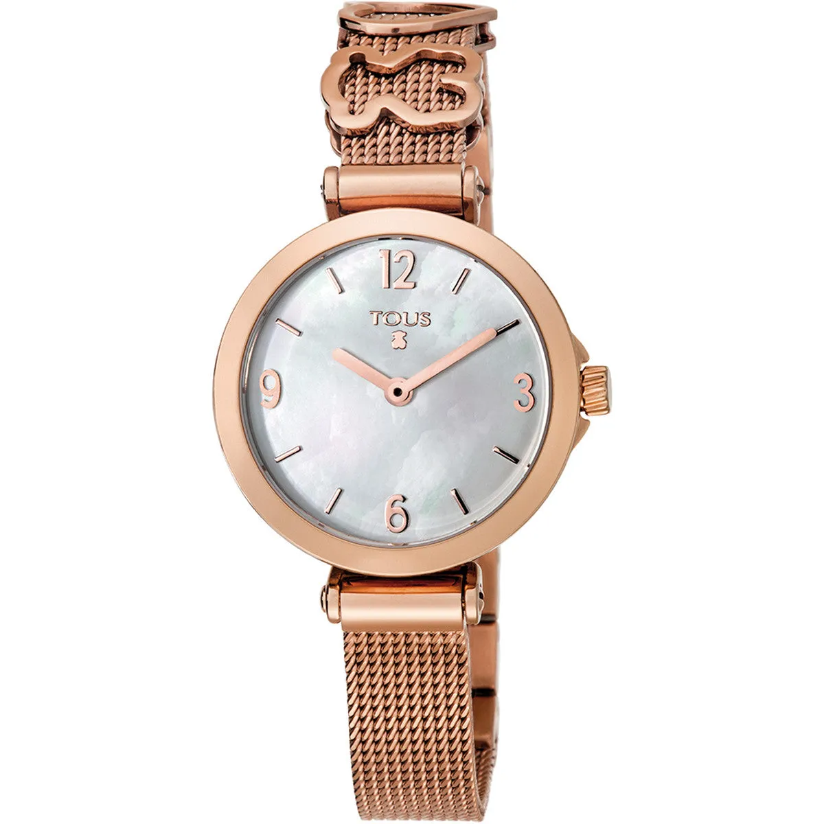 Tous Pink IP Steel Icon Charms Watch with Mother-of-pearl 700350160