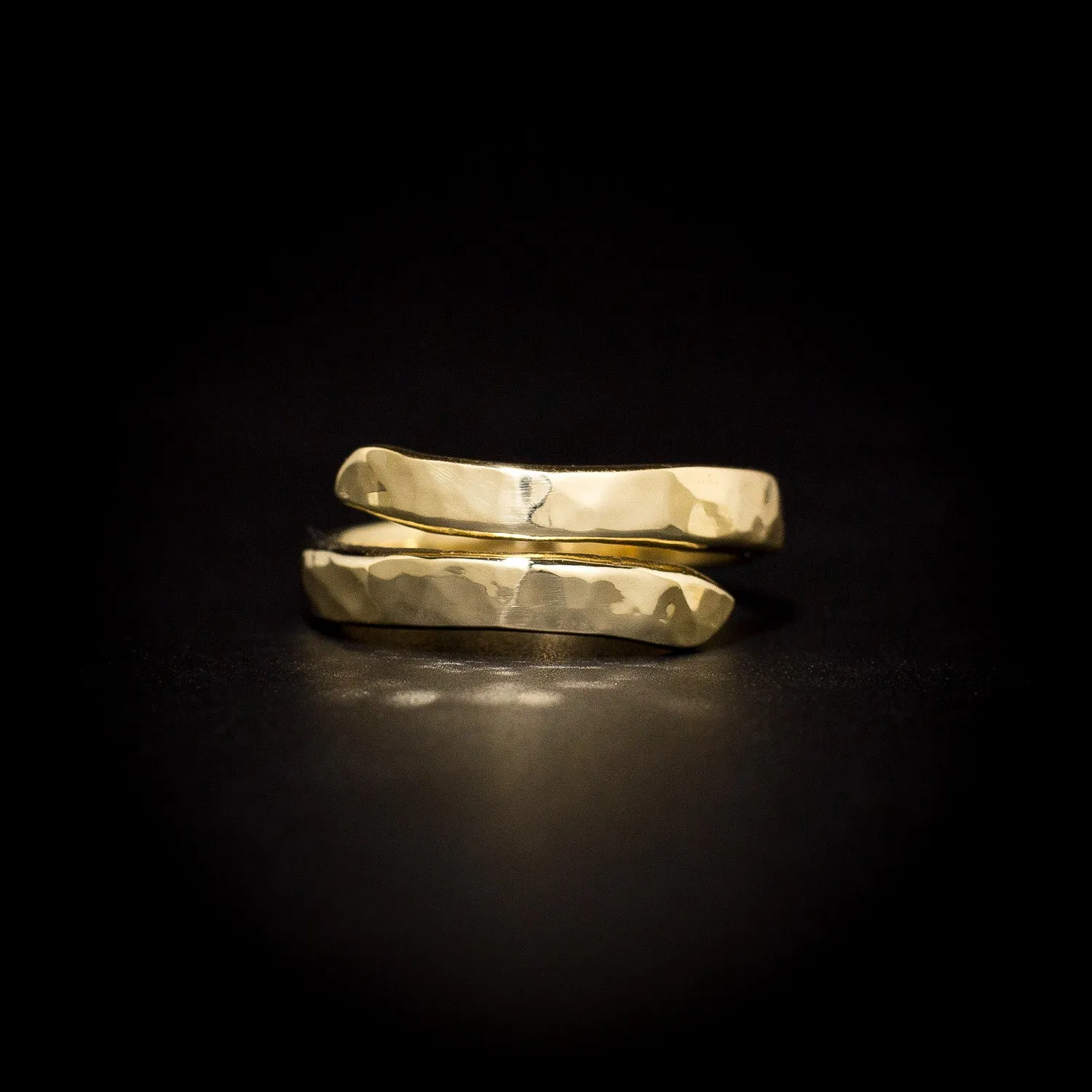 Two Fans Ring Gold