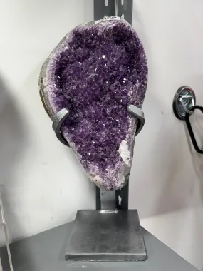 Uruguayan Amethyst Geode on Custom Stand - 16.8 lbs / 15 in.