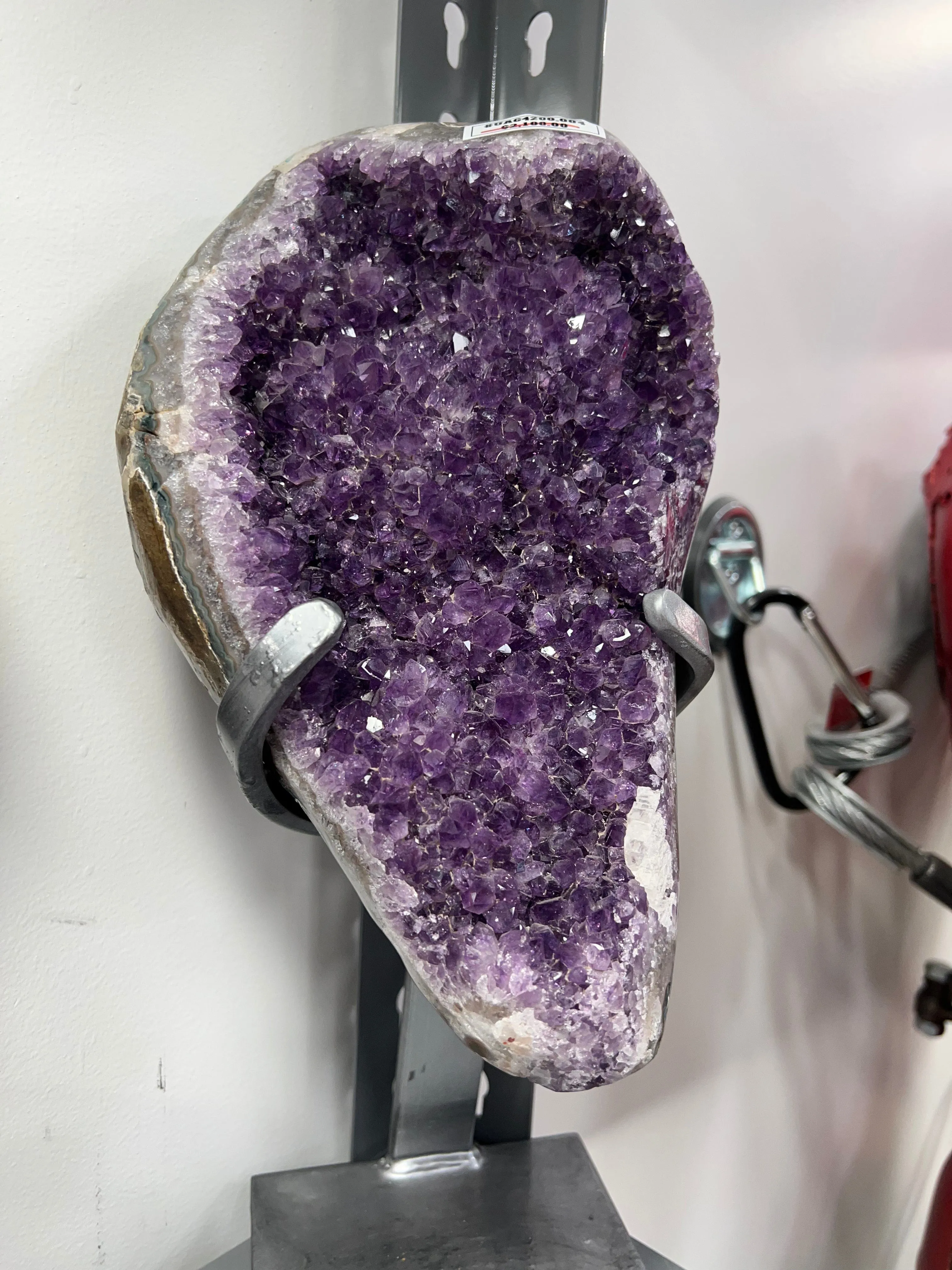 Uruguayan Amethyst Geode on Custom Stand - 16.8 lbs / 15 in.