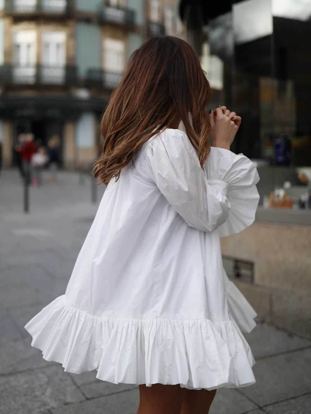 VESTIDO BRANCO DE TAFETÁ