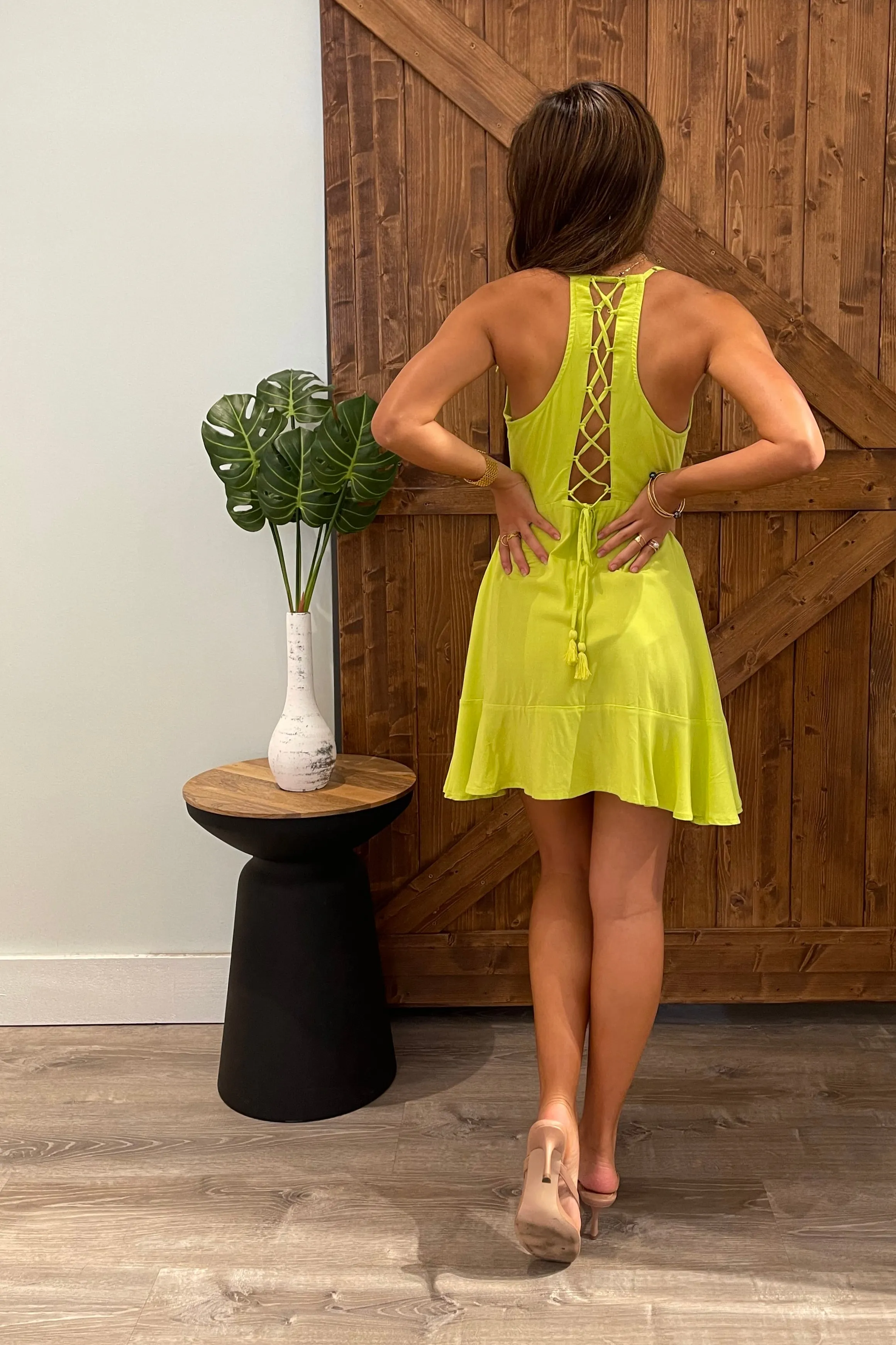 Viareggio Dress / Solid Lime