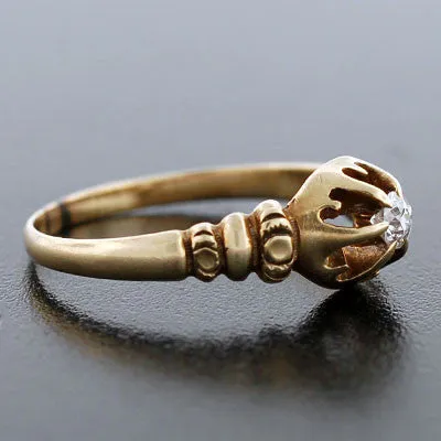 Victorian 14kt Yellow Gold Diamond Engage Ring .20ct