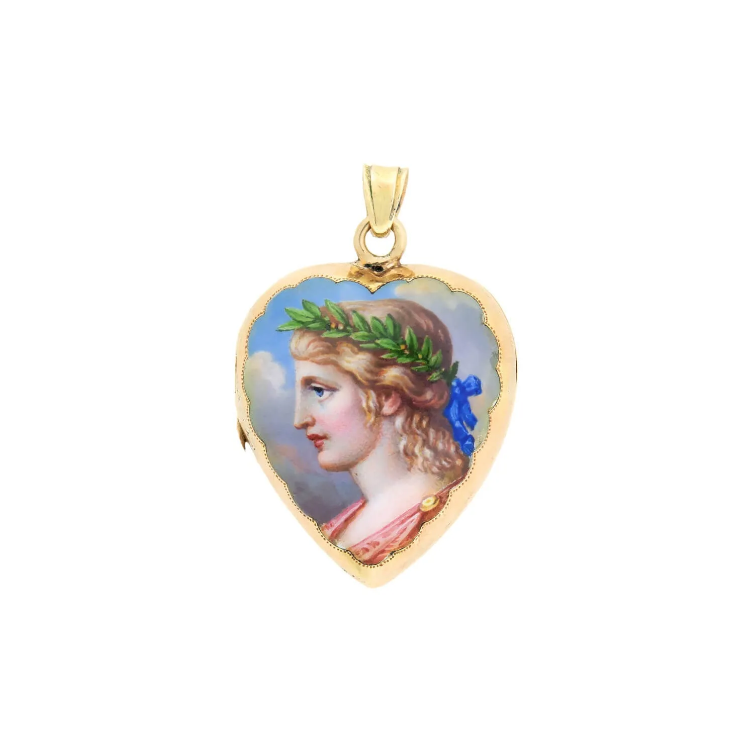 Victorian 18kt Diamond & Enamel Portrait Locket