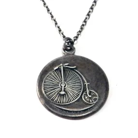 VINTAGE BICYCLE  (Lg) Classic Necklace - SILVER