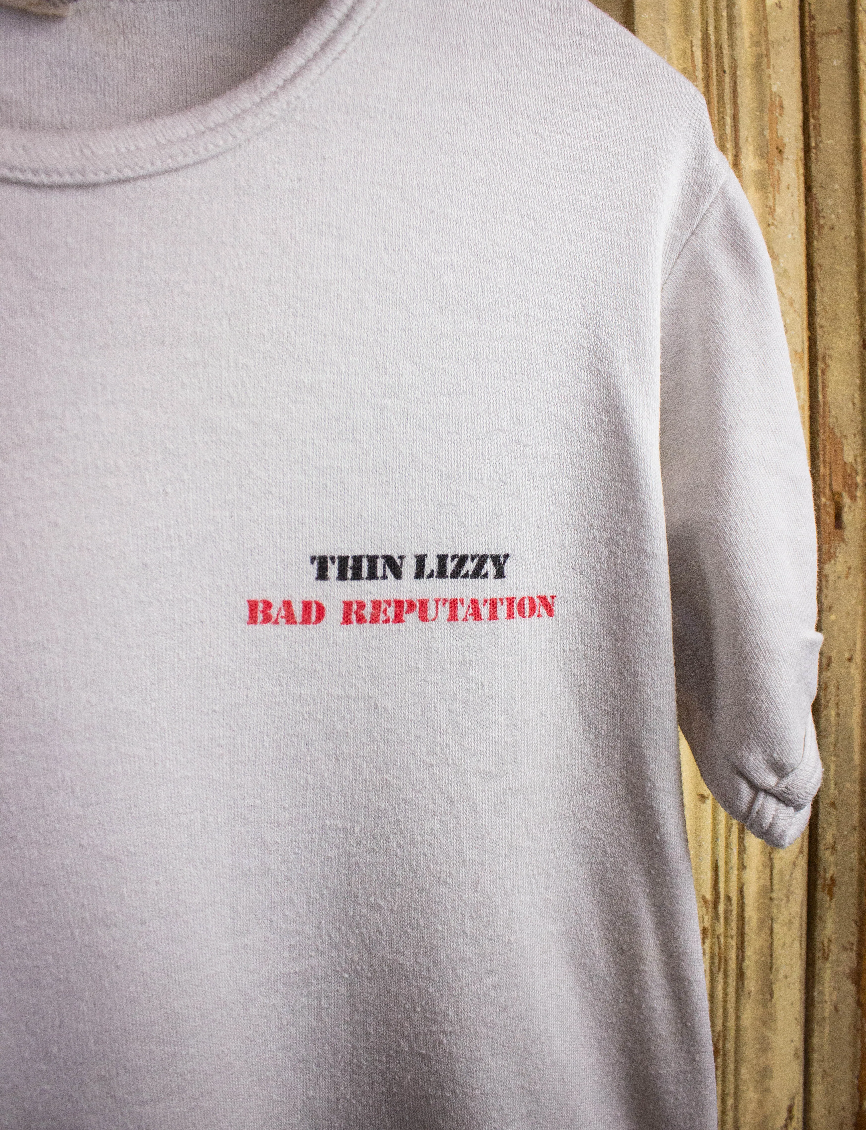 Vintage Thin Lizzy Bad Reputation Concert T Shirt 70s White Large