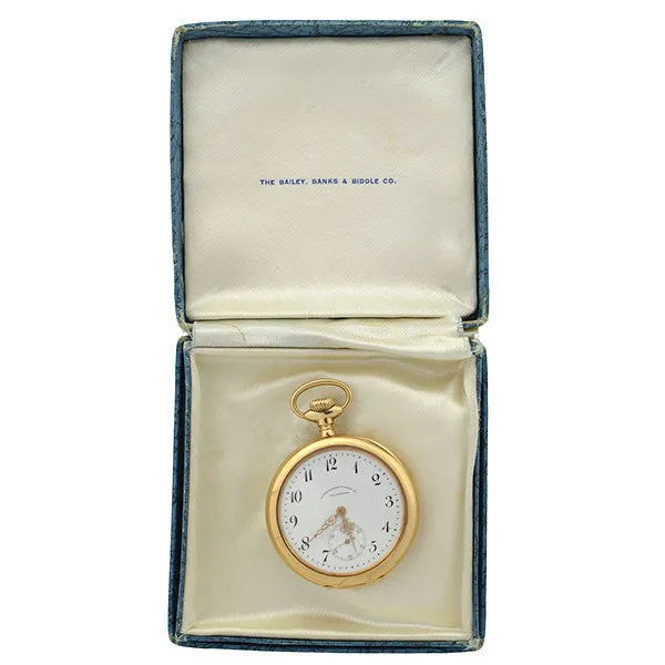 WALTHAM Victorian 14kt Gold Pocket Watch Retailed by Bailey, Banks & Biddle