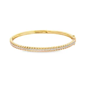 WD1276 14kt Gold Pave Diamond Open Cuff Bracelet