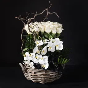 White Rose Basket