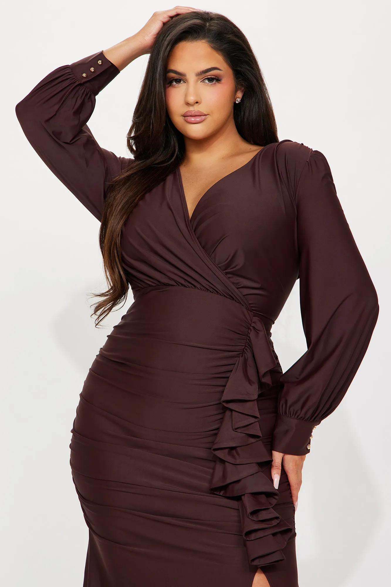 Wine And Dine Maxi Dress - Chocolate