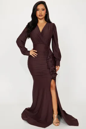 Wine And Dine Maxi Dress - Chocolate