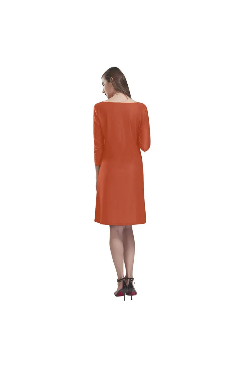 Winter Rust Rhea Loose Round Neck Dress