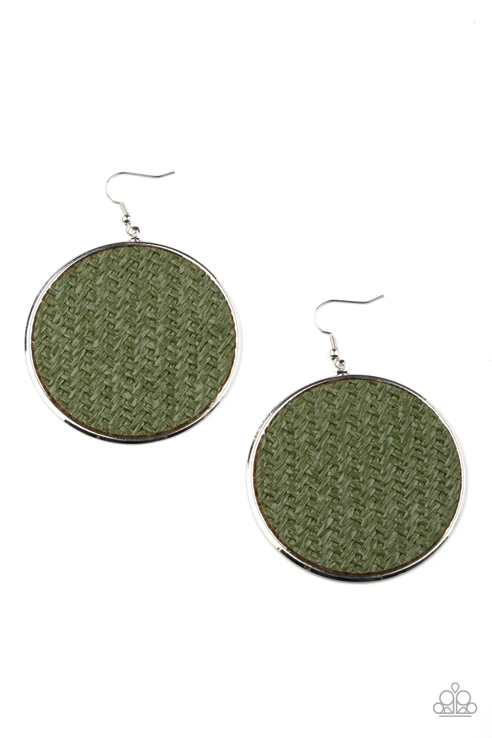 Wonderfully Woven - Green Paparazzi Earrings